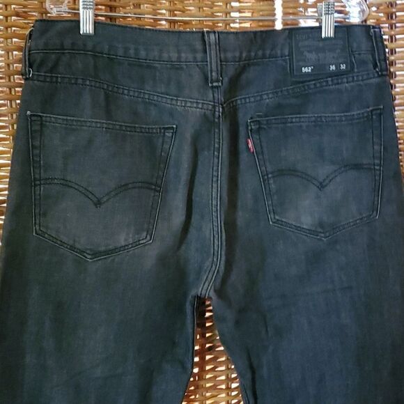 Levi's 562 Loose Taper Black Jeans 36 x 29 - Picture 6 of 11